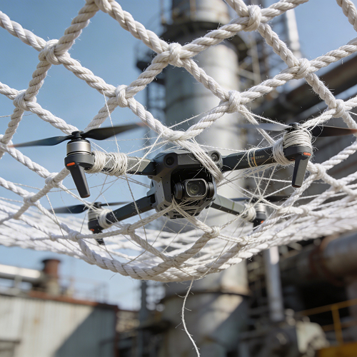 Монтаж защитно-улавливающей сетки от БПЛА